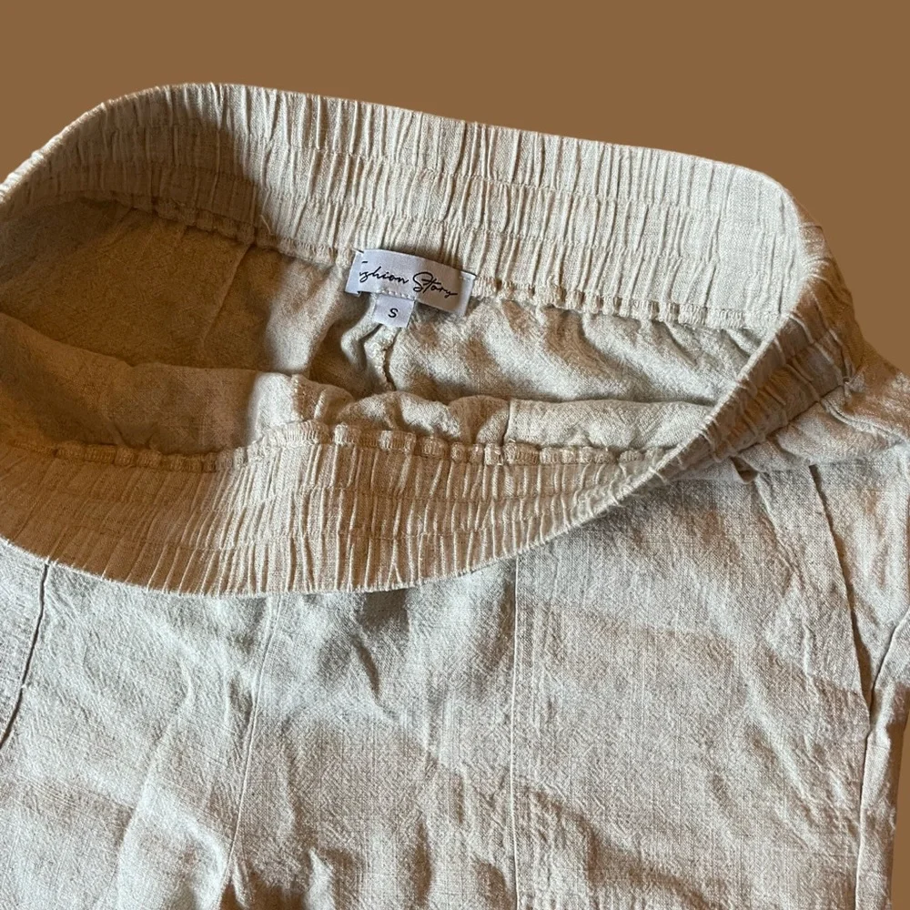 Linen blend drawstring pants, size S - Picture 2 of 8